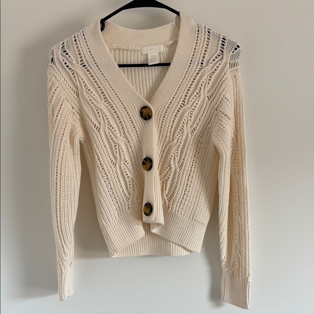 H&M Cable Knit Cream Sweater